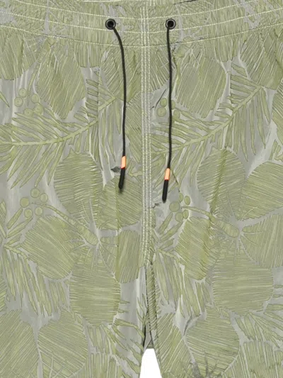 Rrd Leaf-print Drawstring Shorts In Green
