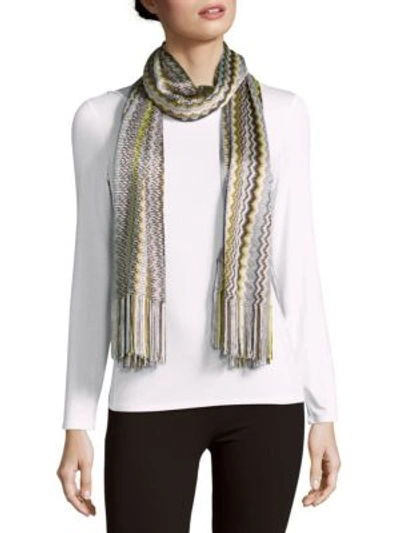 Missoni Fringed Patterned Scarf In Na