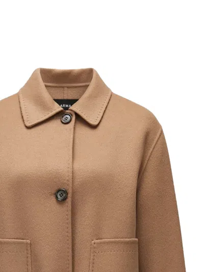 Arma Long-sleeved Leather Jacket In Brown