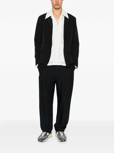 Aspesi Single-breasted Notched-lapels Blazer In Black