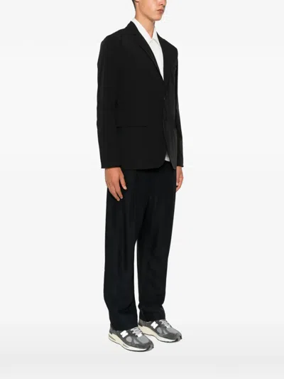 Aspesi Single-breasted Notched-lapels Blazer In Black