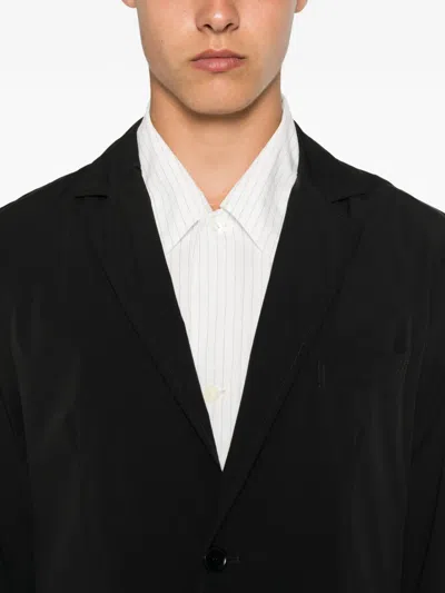 Aspesi Single-breasted Notched-lapels Blazer In Black