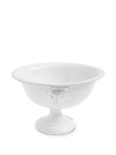 Astier De Villatte Lion-embossed Stand Serveware In White
