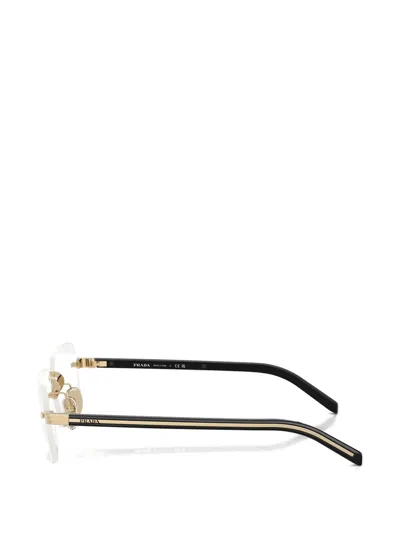 Prada Rimless Rectangle-frame Sunglasses In White