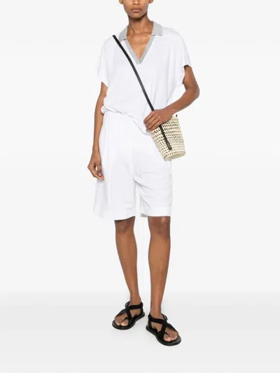 Amina Rubinacci Glitter-trim T-shirt In White