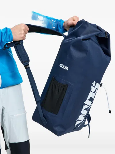Slam Logo-print Roll-top Backpack In Blue