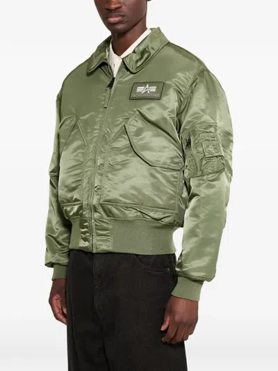 Alpha Industries Cwu-45 Heritage Bomber Jacket In Green