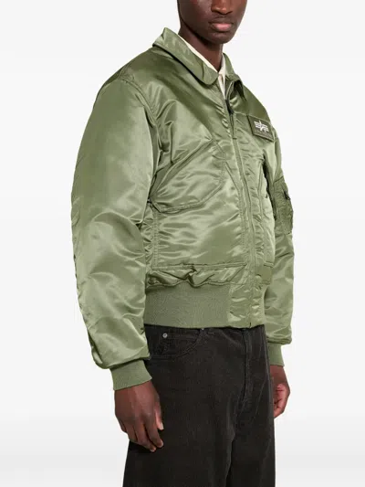 Alpha Industries Cwu-45 Heritage Bomber Jacket In Green