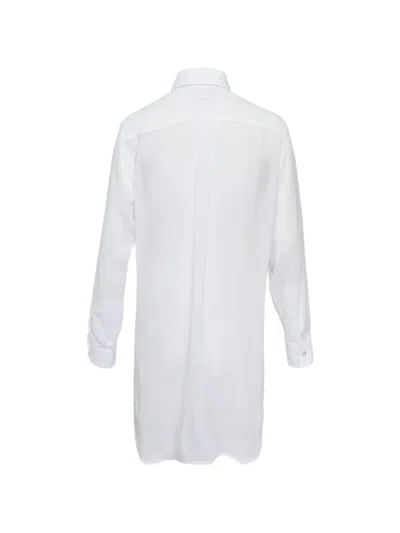 Comme Des Garçons Polyester Georgette Blouse In White