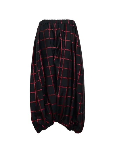 Comme Des Garçons Check-pattern Jacquard Trousers In Multi