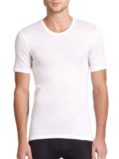 Hanro Cotton Pure Fitted Cotton Crew Neck T-shirt In Multi