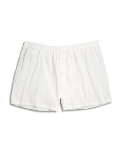 Hanro Cotton Sporty Knit Boxers In White