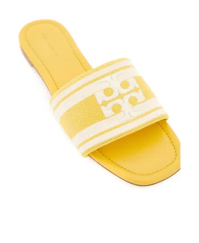Tory Burch Logo Flat Slippers In Multi