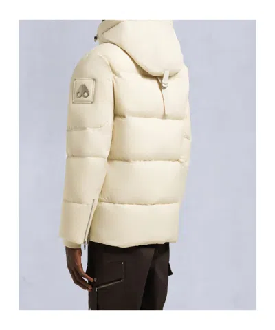 Moose Knuckles Long-sleeved Down Jacket In Neutral