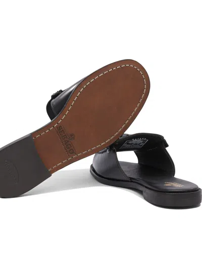 Sebago Slip On Slides In Black