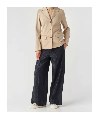 Max Mara Baco Single-breasted Jacket In Brown