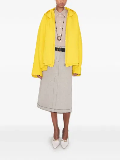 Tory Burch Oversized Waxed Canvas Jacket In Yellow