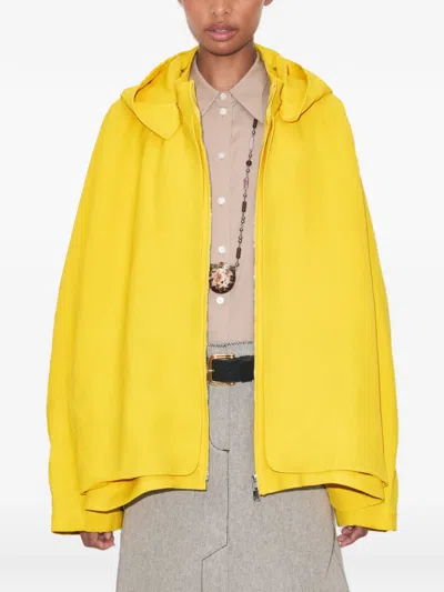 Tory Burch Oversized Waxed Canvas Jacket In Yellow