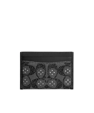 Coach Beaded-detail Card Holder In Black