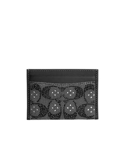 Coach Beaded-detail Card Holder In Black