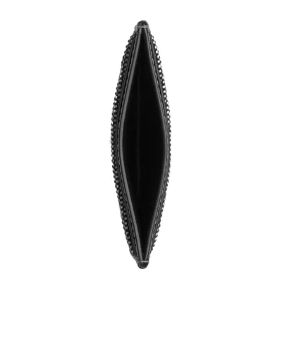 Coach Beaded-detail Card Holder In Black