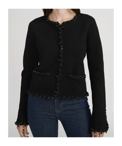 Frame Beaded-trim Jacket In Black