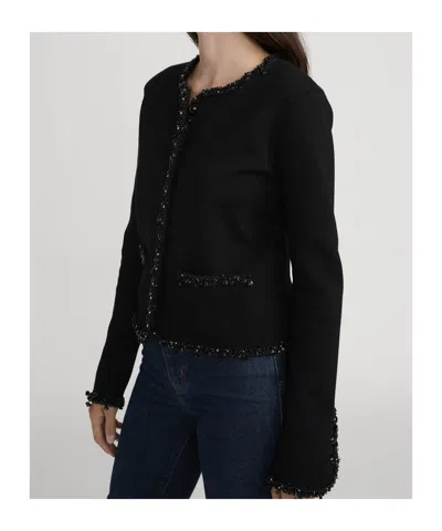 Frame Beaded-trim Jacket In Black