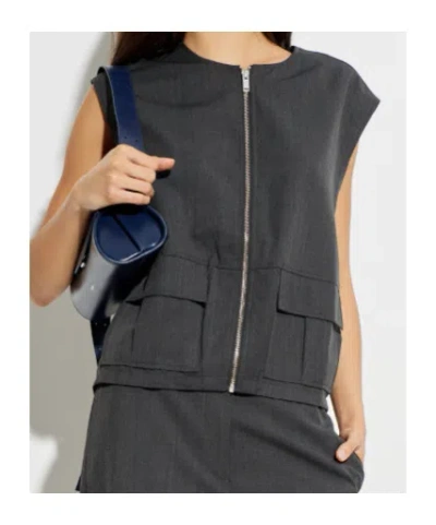 Samsoe & Samsoe Zipper Vest In Gray