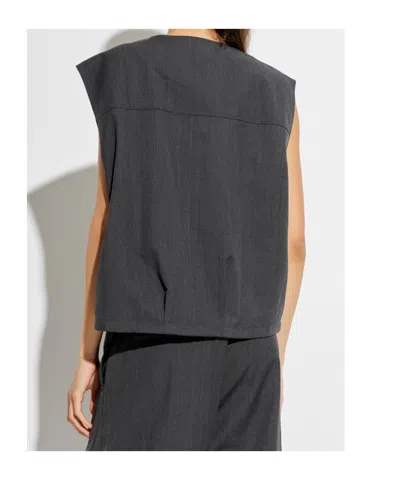 Samsoe & Samsoe Zipper Vest In Gray