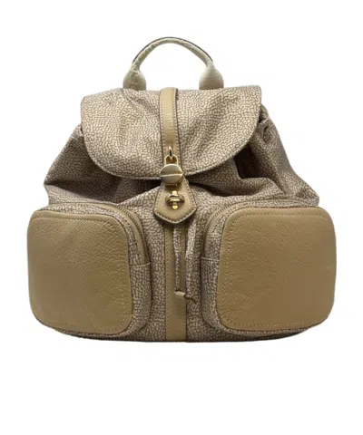 Borbonese Printed Backpack In Green