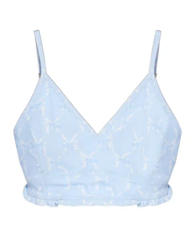 Loveshackfancy Erza Printed Performance Top In Blue