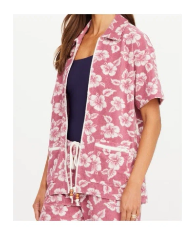 The Upside Lahaina Cabana Floral Zip Shirt In Multi