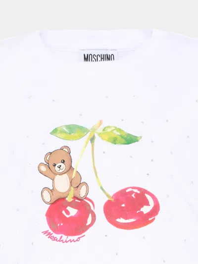Moschino Cherry-graphic T-shirt In White