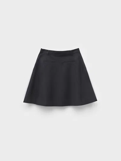 Low Classic Flared Midi Skirt In Black