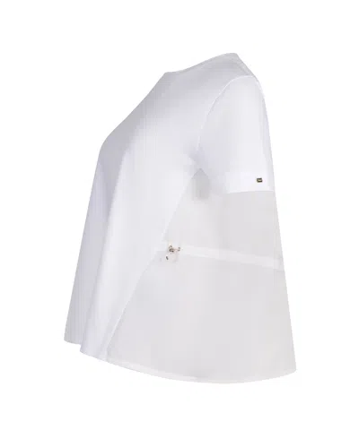 Herno T-shirt In Chic Cotton Jersey And New Techno Taffeta In White