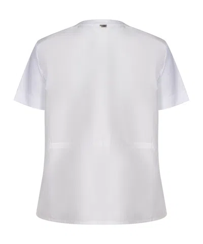 Herno T-shirt In Chic Cotton Jersey And New Techno Taffeta In White
