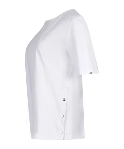 Herno Button Detail T-shirt In White