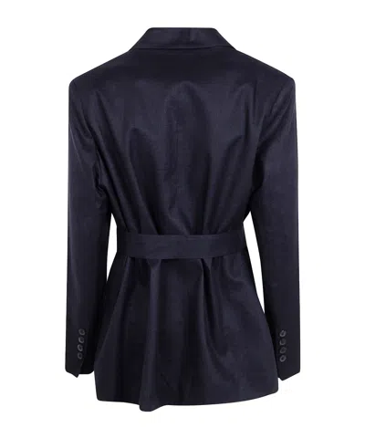 Semicouture Drawstring Jacket In Blue