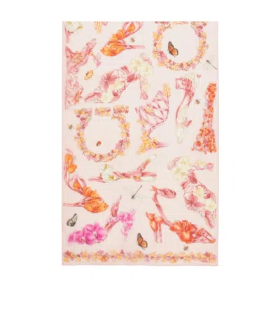 Ferragamo Silk Stole In Neutral