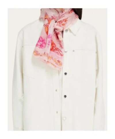 Ferragamo Silk Stole In Neutral