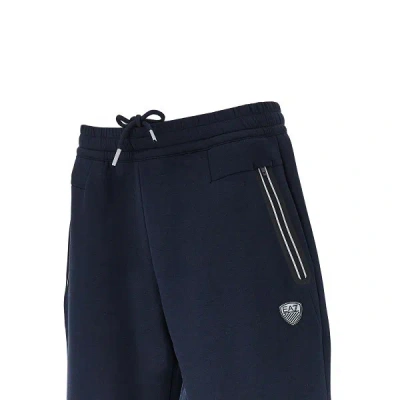 Ea7 Logo-patch Drawstring Shorts In Blue
