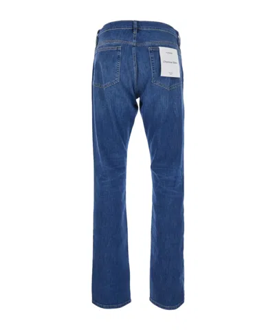 Frame Logo Patch Straight-leg Jeans In Blue