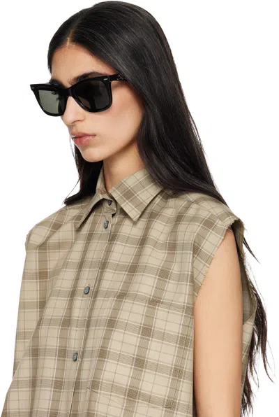 Acne Studios Logo-detail Square-frame Sunglasses In Black