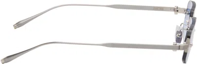 Akoni Juno-three Geometric-frame Sunglasses In Blue