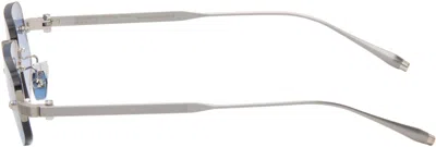 Akoni Juno-three Geometric-frame Sunglasses In Blue