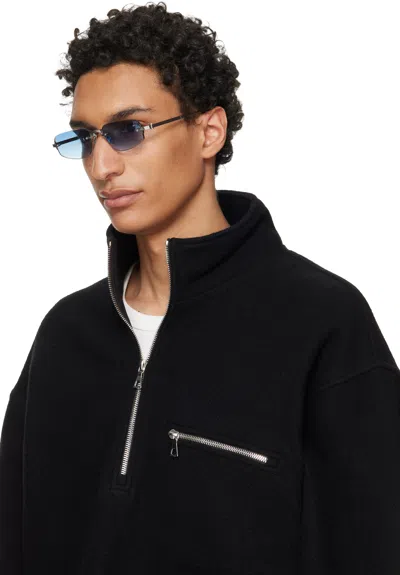 Akoni Juno-three Geometric-frame Sunglasses In Blue