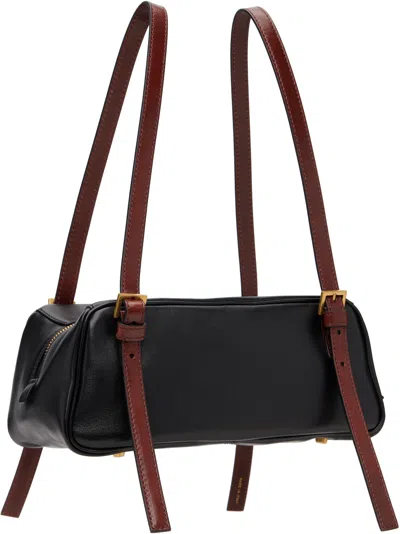 Versace Rectangular Handbag In Smooth Silk And Nylon In Black