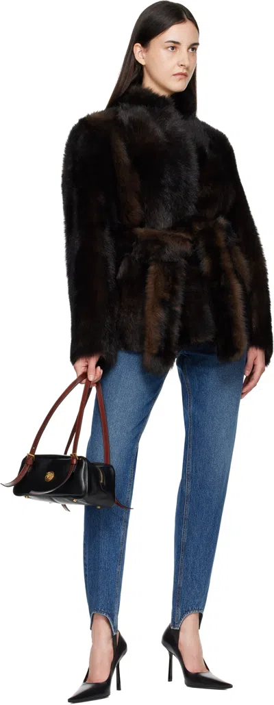 Versace Rectangular Handbag In Smooth Silk And Nylon In Black