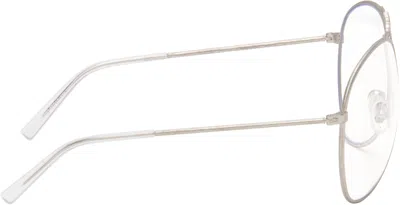 Acne Studios Logo-detail Pilot-frame Glasses In Metallic