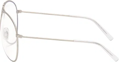 Acne Studios Logo-detail Pilot-frame Glasses In Metallic